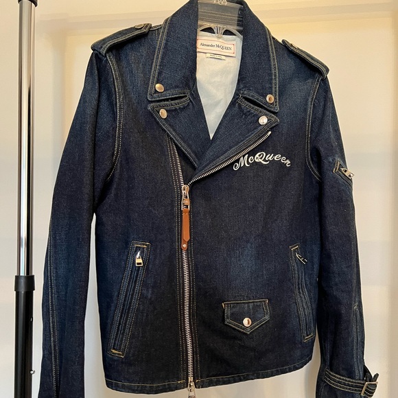 Alexander McQueen 2018 Denim Moto Jacket - Picture 2 of 10